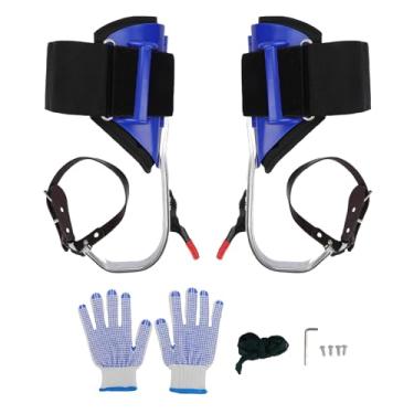 Imagem de Depisuta Conjunto de Pontas de Escalada Em árvores, Equipamento de Escalada Em árvores Ajustável Com Pedal Antiderrapante, Esporas de Em Liga de Alumínio, Equipamento Arborista (Azul)