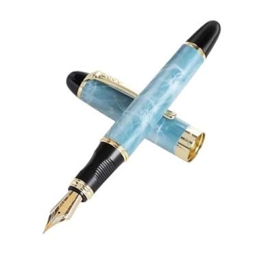 Imagem de AMSOH Caneta-tinteiro de luxo para escritório, material escolar, papelaria, canetas, para escrever (azul mármore, dobrada)