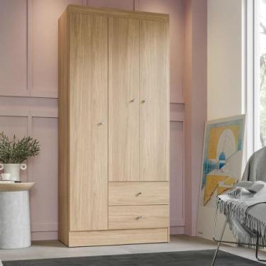 Imagem de Guarda Roupa Solteiro 3 Portas 2 Gavetas Venti - MDE, Freijó