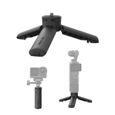 Imagem de TELESIN Mini tripé e aderência para DJI Osmo Pocket 3, suporte de mesa com parafuso de 1/10.2 cm, abertura de um clique e ligação de 3 pernas e anti-beliscão, câmera de ação prática/acessórios para