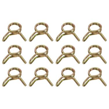 Imagem de HARFINGTON Clipes de mangueira de linha de combustível de fio duplo 5 mm ID, 12 peças 65 Mn mola tubos de aço clipes de mola variados para mangueira de ar, tubo de água, motocicleta, scooter, ATV