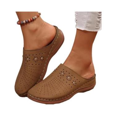 Imagem de Mules Femininas plus Size Leves Com Salto Anabela, Sandálias De Verão 