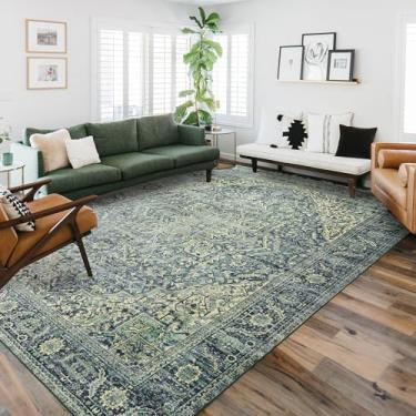 Imagem de Tapete verde para sala de estar, impermeável, vintage, GG, tapete de área grande para quarto 22 x 30 cm