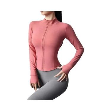 Imagem de Jaqueta Esportiva Feminina De Secagem Rápida Para Yoga Com Zíper, Top 
