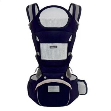 Imagem de Bolsa Canguru Ergonômico Bebê Mãe Premium 4 Em 1 (Azul Marinho) U AZUL MARINHO UNICA-Unissex