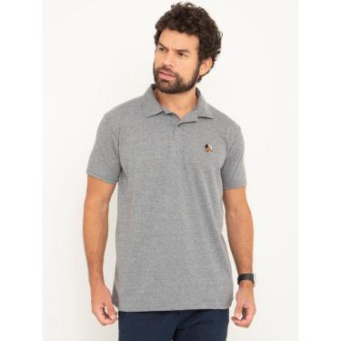 Imagem de Camiseta Masculina Polo Tecido Piquet Premium Detalhes Bordados com Aplique em Couro Casual-Masculino