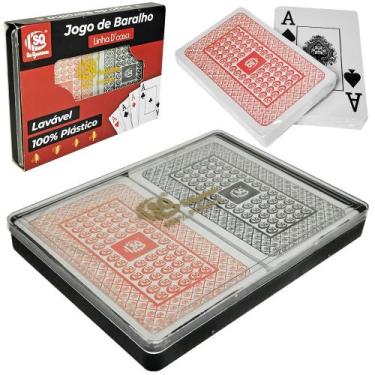 Imagem de Baralho Baralho 100 Plástico 108 Cartas Estojo Prova D água - Canova'S