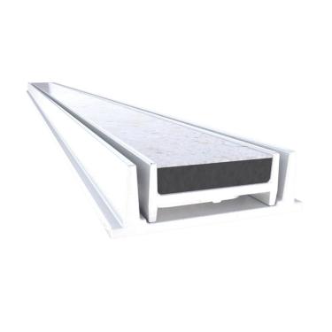 Imagem de Grelha Oculta Piscina Piso Rebaixo Invisível Branco 100x8cm