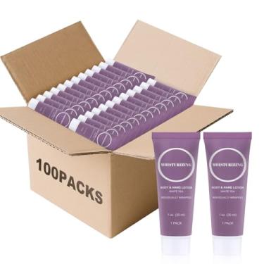 Imagem de Loção corporal tamanho viagem, loção cremosa para as mãos pequena, nutritiva extra seca para a pele embrulhada individualmente, mini frasco hidratante para chuveiro, artigos de higiene pessoal para