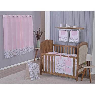 Imagem de Enxoval Bebe Kit Berço Americano Cortina Algodão Menino