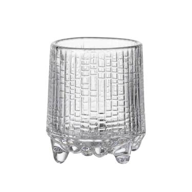 Imagem de Pequeno copo de vidro de cristal, requintado copo texturizado de três pés para licor, soju, tequila, uísque Baijiu