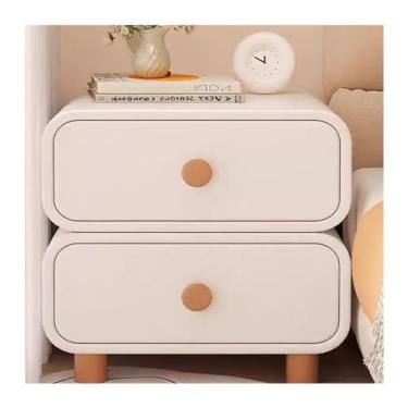 Imagem de Mesa de cabeceira moderna, simples, de madeira maciça, prática