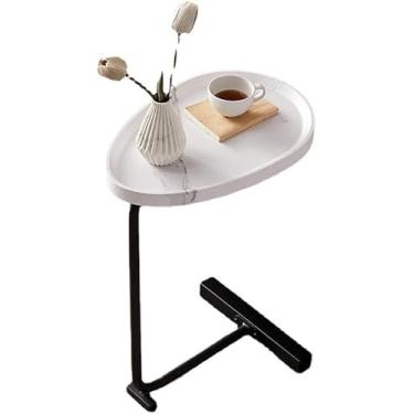 Imagem de Mesa lateral de canto para sofá para casa, sala de estar, leitura, oval, café, chá, mesa lateral de bancada de madeira maciça (cor: estrela de cinco pontas branca4, tamanho: 60 * 32 cm) (cor única 60