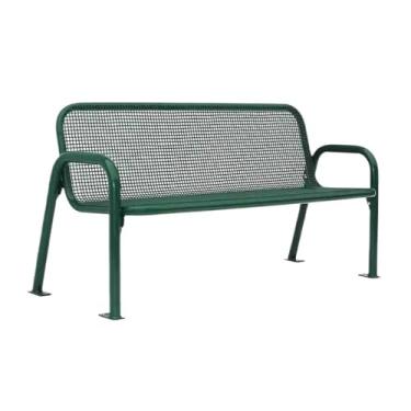 Imagem de x3anggyt5 Banco de ferro duplo para jardim ao ar livre, grade verde com assento de encosto, para assento de cadeira de pátio de varanda