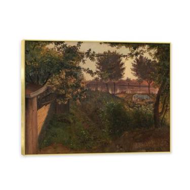 Imagem de NHLDZYH Moldura dourada. Reprodução de arte famosa de J.C. Dahl, arte em tela de paisagem romântica nórdica, decoração de parede elegante para sala de estar, escritório, pronto para pendurar. (Vista