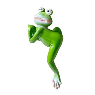 Imagem de Baoblaze Estatueta de Sapo Abraçando Vaso de Plantas - Presente Criativo e Fofo em Resina - Escultura de Animal para Pátio, Cerca ou Mesa, Style B