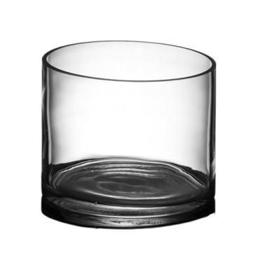 Imagem de Tanque de peixes de vidro grande cilíndrico moderno sala de estar HD tanque de peixes de vidro tartaruga aquário exibição de mesa (25 x 25 cm)