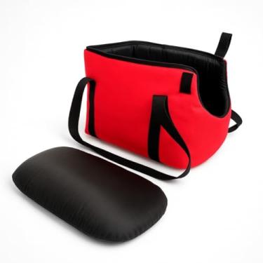 Imagem de Bolsa de Transporte Pet com - Prática para Passeios, Viagens e Shopping, Confortável para Cachorros e Gatos (Vermelho,GG)