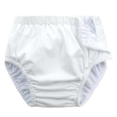 Imagem de Fraldas de natação reutilizáveis para bebês recém-nascidos, unissex, laváveis, fraldas de natação brancas, 6 a 18 meses