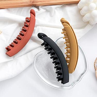 Imagem de Dioche Clipes Grandes de Banana, Resina Colorida, Prendedor de Cabelo, Antiderrapante, Suporte de Rabo de Cavalo, para Cabelos Grossos, Cacheados, Mulheres e Meninas (3)