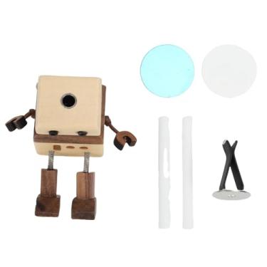 Imagem de Pssopp Difusor De Óleo Essencial De Decoração Do Carro, Bonito Projeto De Robô De Madeira Detalhes Artesanais Dupla Funcionalidade Car Robot Air Freshener Vent Clips Com Recarga Varas