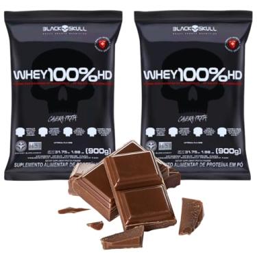 Imagem de Combo 2x Whey 100% Concentrado Hd Refil 900g - Black Skull (Chocolate)