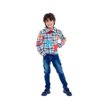 Imagem de Camisa Xadrez Infantil e Lenço Festa Junina Quadrilha Arraiá
