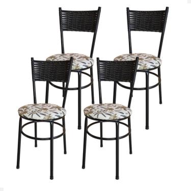Imagem de Conjunto 4 Cadeiras Para Cozinha Viena Cor:floral Orquídea