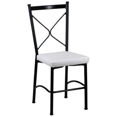 Imagem de Cadeira Buffet Em Alumínio Para Cozinha, Restaurante, área Preto Com Branco