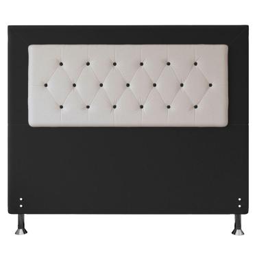 Imagem de Cabeceira Queen 1,60m Havana Suede Preto Branco