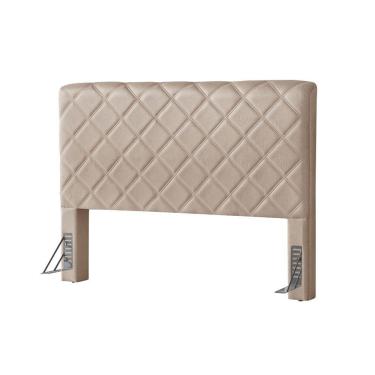 Imagem de Cabeceira Cama Box King 1,93m Estofada Capri Linho Bege