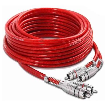 Imagem de Cabo 2+2 RCA Duplo Prata 5m L/R 40mm Audio Video Blindado