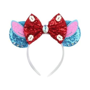 Imagem de Tiara De Natal Com Lantejoulas Em Forma De Floco De Neve Do Mickey Mou