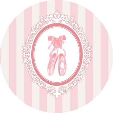 Imagem de Painel de Tecido Sublimado Redondo Sapatilhas em Molduras Fundo listra