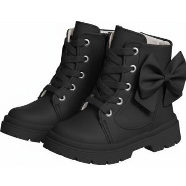 Imagem de Coturno Infantil Bota Menina Laço Fashion Moda Feminina - Mimoflex, Pr