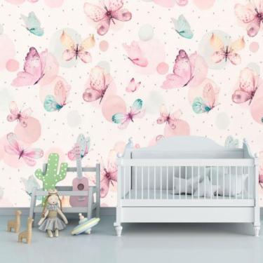 Imagem de Papel de Parede Decoração Borboletas 1 ROLO 5 METROS Adesivo Autocolan