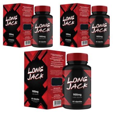 Imagem de Kit 3 Long Jack 900mg 60 Cápsulas Uninutre, Sem Sabor
