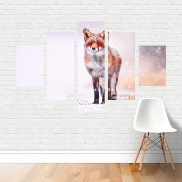 Imagem de Quadro em tela Canvas  Raposa Vermelha na Neve  110x65