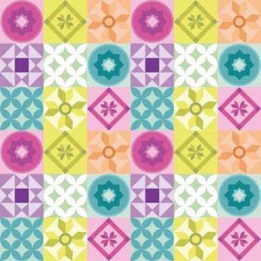 Imagem de Papel De Parede Azulejo Geométrico Vivo - Drop de Casa