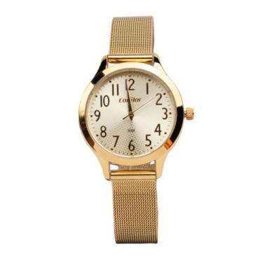 Imagem de Relógio Feminino Condor com Brilho CO2039MUC/K4D com Conjunto Dourado 