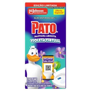 Imagem de Detergente Sanitário Pastilha Adesiva Violeta Virtual Pato 3 Unidades
