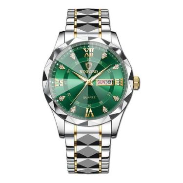 Imagem de Relógio impermeável que brilha no escuro com calendário duplo masculin