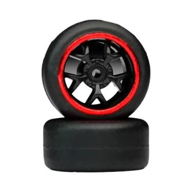 Imagem de Rodas Pretas E Vermelhas Com Aro 164 Para Carro Modelo Diecast, Com Pn