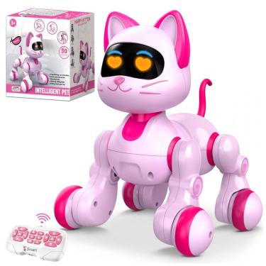 Imagem de Robô Gato Interativo Rosa – Toy-Robotics, Controle Remoto, Dança, Música e Programação para Crianças