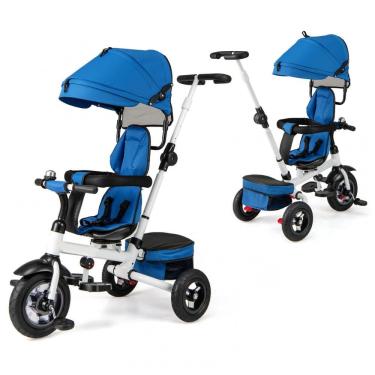 Imagem de Costzon 8807 Triciclo Infantil para Passeio com Assento Ajustável 8 Estágios, Idade Recomendada 1 a 5 Anos, Azul