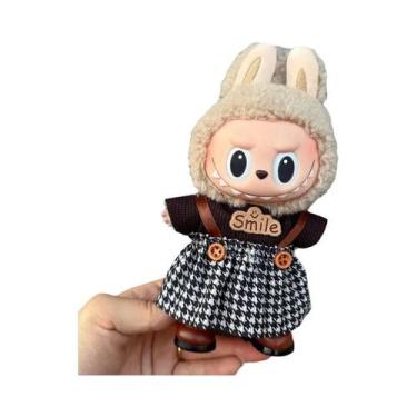Imagem de Conjunto De Roupa Para Boneca Labubu De Vinil 17cm: Vestido De Bolinha