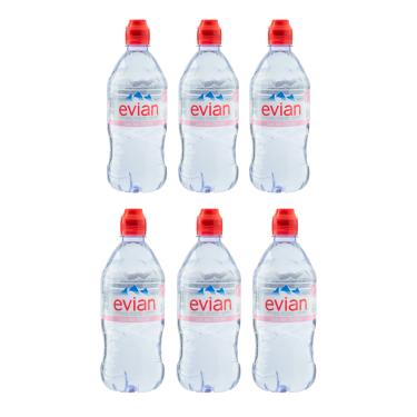 Imagem de ÁGUA MINERAL EVIAN SEM GÁS SQUEEZE PET PACK C/6UNID 750ML