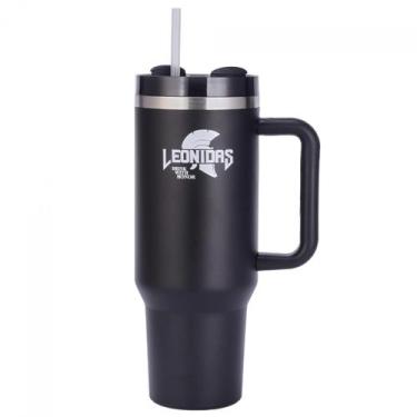 Imagem de Copo Térmico Leonidas, 1180ml, Com Canudo, Quente ou Frio, Metal, Pret