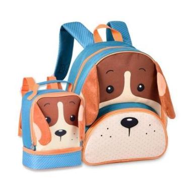 Imagem de Mochila Cachorrinho e Lancheira térmica Bolsa Costas Meninos-Unissex