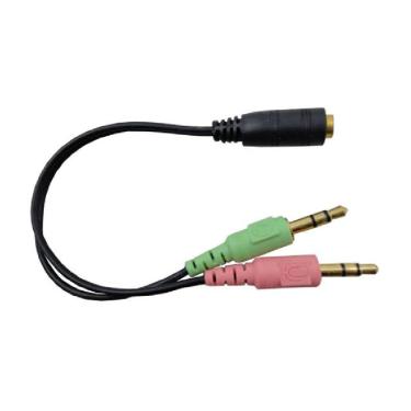 Imagem de Cabo Adaptador P3 Fêmea para 2 P2 Macho 3,5mm - Fone e Microfone para Headset